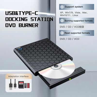 Eksternal CD DVD Burner USB 3.0 USB C CD-RW Drive DVD-RW Burner Writer Player